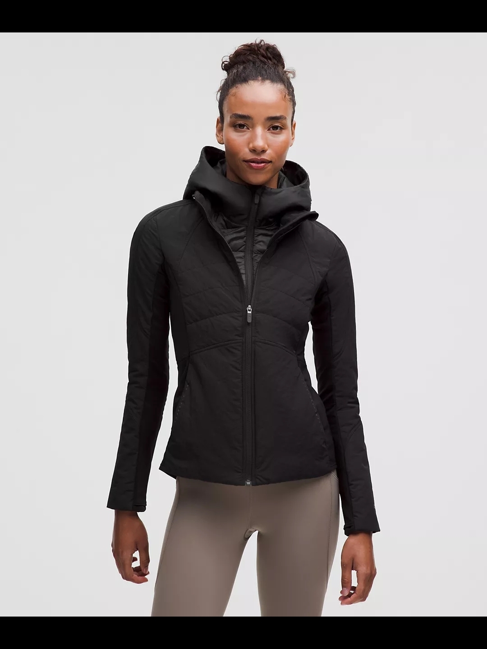 Black Women's Hooded Insulated Jacket